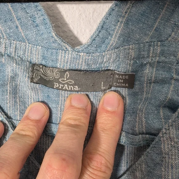 Prana Wayfarers striped hemp blend romper sz L - Picture 4 of 9